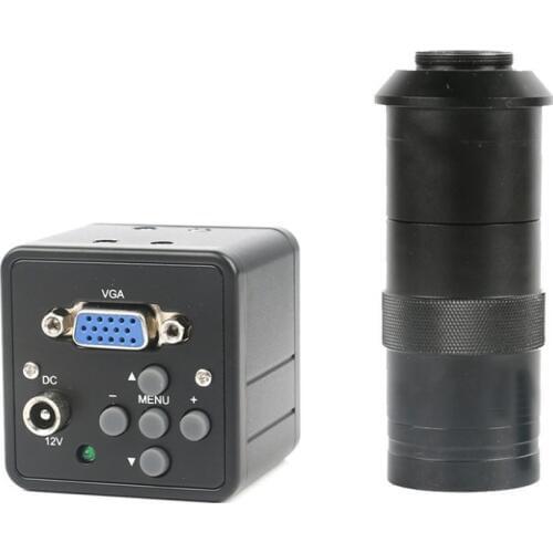 Agnicy 2 Megapixel VGA Industrial Camera Industrial Microscope Digital Electronic Loupe + 100 Times Lens