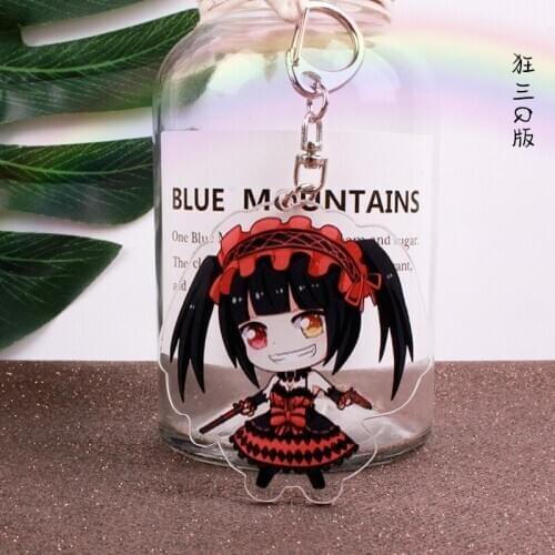 Anime Date A Live Yoshino Cosplay Acrylic Keychain Yatogami Chaveiros Llaveros Tohka Tokisaki Kurumi Pendant