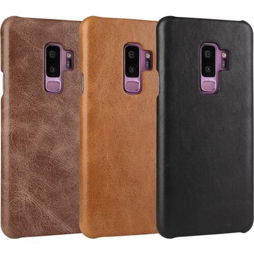 Phone Cases for Samsung Galaxy S9 Plus Case Vintage Matte Genuine Leather Cover for Samsung S9 S8 Plus Note 8 Note 9 Back Funda