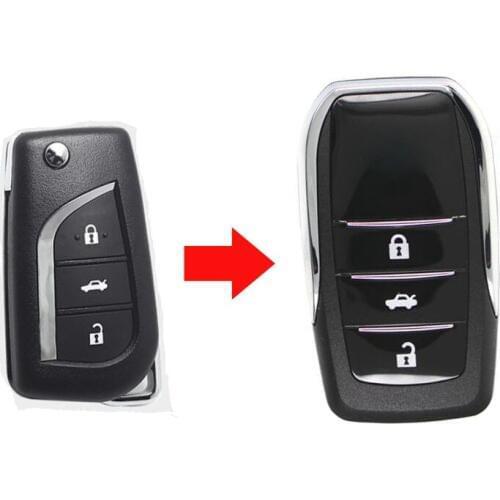 3 Button Modified Flip Folding Remote Key Shell Case For Toyota Corolla Reiz Camry Crown RAV4 Highlander Vios (New Style)
