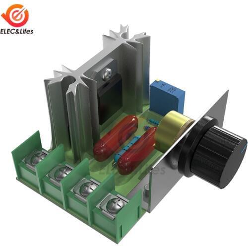 AC 220V 2000W SCR Dimming Dimmers Motor Speed Controller AC Voltage Regulator Module Adjustable 50-220V Thermostat Control