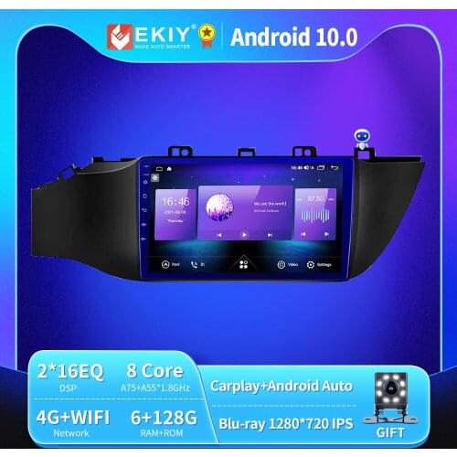 EKIY Android 10 Car Radio For Kia RIO 4 X-Line 2017-2021 Autoradio Blu-ray 1280*720 IPS/QLED Multimedia Video Player Navi GPS BT