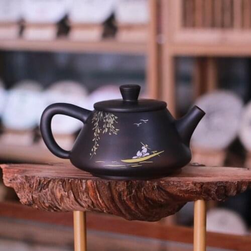Purple pottery teapot pure handmade tea set home tea making authentic natural clay Chinese Kungfu tea pot