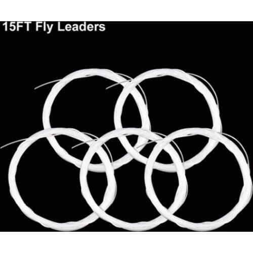 Aventik 5pcs Fly Fishing Leader 15FT 0/1/2/3/4/5/6X Tapered Leader