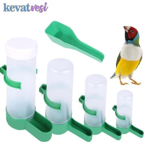 Bird Feeder Plastic Bird Water Drinker Pet Parrot Cage Hanging Water Bottle Drinking Fountain Pigeon Bird Cage Accessories