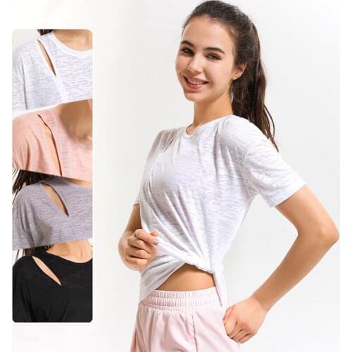 Yoga Crop Top Sportswear Women Summer Short Sleeve T-shirt Yoga Top Deportivo Mujer Camisetas