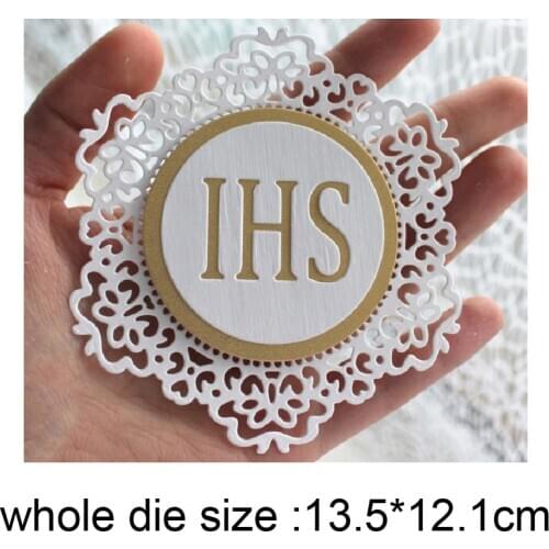 Lace pierced IHS frame Metal Cutting Dies Stencil for DIY Scrapbooking Album Embossing Paper Cards Decorative Crafts Die Cuts