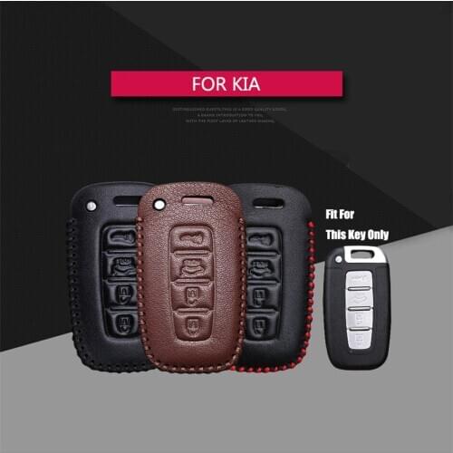 Best Sale Leather Square Smart 4 buttons Car Key Case Cover For Kia Rio 3 4 Ceed Borrego Venga Key Holder Key Parts Skin Shell