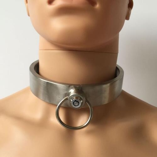 Metal bdsm bondage collar adult sex games fetish tools neck restraints stainless steel slave collars sex toys for couples