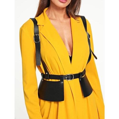 Fashion Punk Leather Belt Strap Girdle Sexy Women Handmade Belt Decorative Shirt Dress Vest Harness Belt