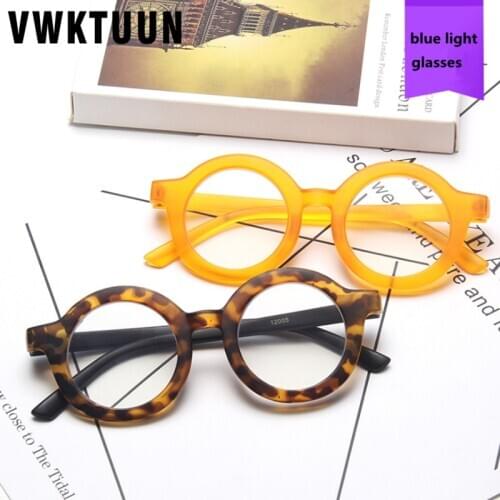 VWKTUUN Myopia Eyeglasses Frame Boys Girls Round Glasses Frames Reading Computer Glasses Blue Light Blocking Glasses
