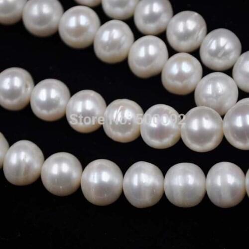 Wholesale 1 strand 11-12mm white real freshwater pearl string Q20408