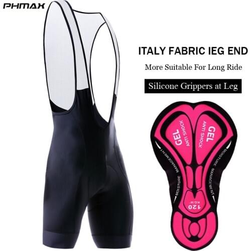PHMAX Cycling Bib Shorts Women Summer Breathable MTB Bicycle Shorts With 5D Coolmax Gel Pad Leg Silicon Grippers Bike Trousers