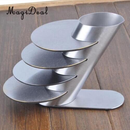 MagiDeal 4pcs/set Car Use Slice Coasters Hot Cold Drinks Cup Mat Stainless Steel - Round & Square,Anti Spills, Scratches, Damage