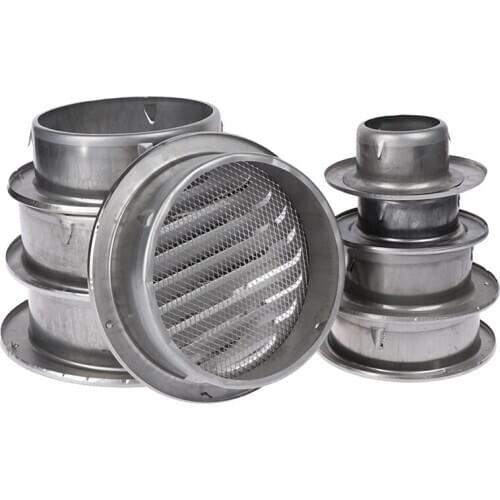 Stainless Steel Exterior Wall Air Vent Grille Round Ducting Ventilation Grilles 70/80/100/120MM