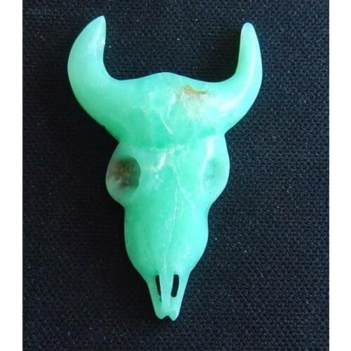 Carved Natural Chrysoprase Cabochons For Jewelry Making Diy Charms Pendant,46x31x9mm,9g