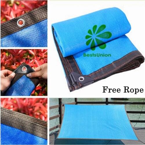 Blue Sun Shade Sail 90% Shading Rate Outdoor Swimming Pool Balcony Courtyard Sun Shade Net Support Customize Size