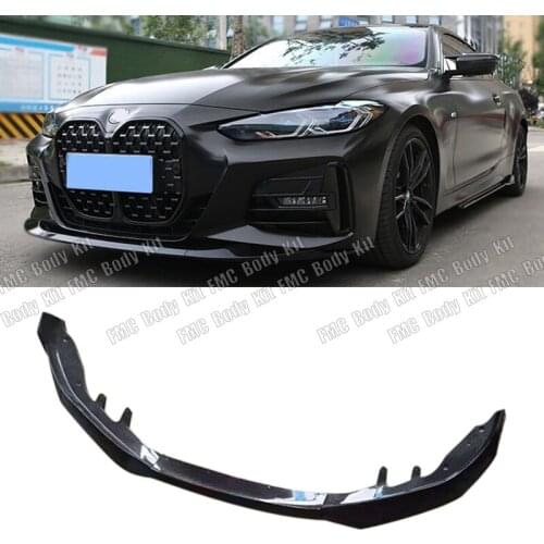 MP style real carbon fiber front bumper spoiler lip splitters wind KNFE Cover for BMW 4 Series 2020 to 2021