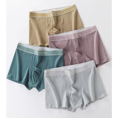 1pcs Boxer Men Underwear Cotton Underpants Male Comfort Middle Waist Panties Shorts Underwear Boxer Shorts Cotton Solid Cuecas