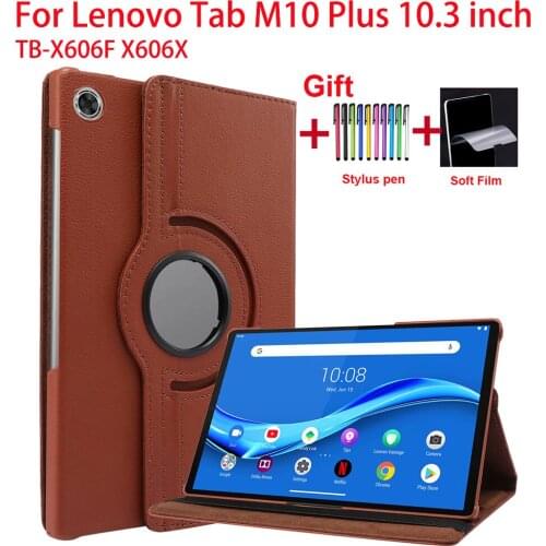 360 Rotating For Lenovo Tab M10 Plus 10.3 inch Case PU Leather Cover For Lenovo Tab M10 FHD Plus TB-X606F X606X 2020 Funda Capa