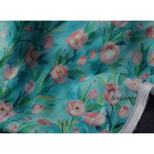 High-grade clothing linen fabric Clear and high-grade printed burlap material