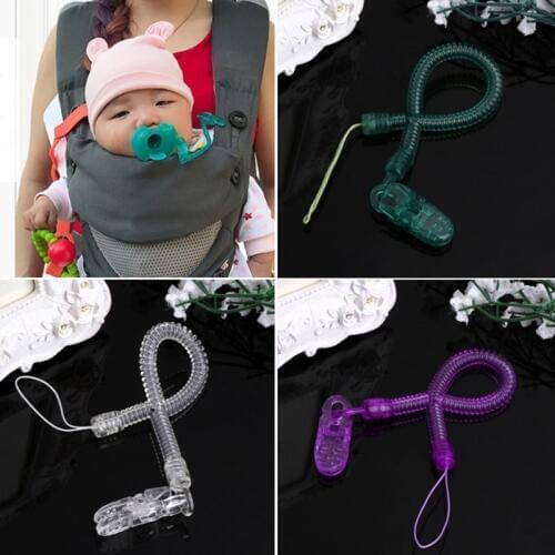 Baby Infant Feeding Dummy Pacifier Clip Extend Length Plasitc Nipples Baby Teething Soother Holder Strap Chain Baby Feeding Part