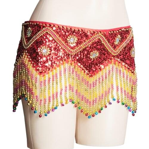 Shiny Belly Dancing Belt Handmade Tassel Beaded Belt Belly Dance Accessories sexy belly dance costume for women dance hip belt