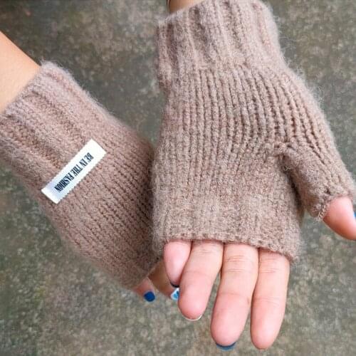 1Pair Women Girls Lovely Winter warm Fingerless Gloves Fluffy Bear Plush Paw Claw Half Finger Gloves Mittens New 2021