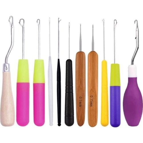1Pcs Hair Fashion Hook Needle Handle High Quality Crochet Needle Braids Hair Dreadlocks Needle Accessoires Tools