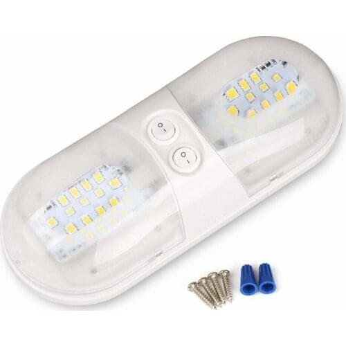 12V RV LED Reading Light Cool White Interior Ceiling Roof Light LED RV Accessories Lamp for Car Truck Trailer RV Camper