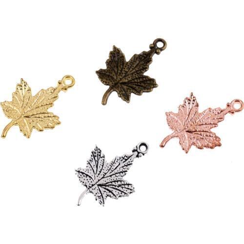 20 pcs Maple Leaf Charms Assorted Colors Fall Nature Jewelry Design Supplies Pendants Fashion Jewelry