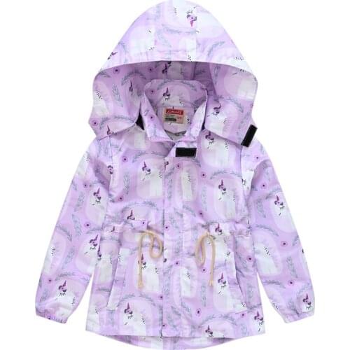 2021 New Autumn Children Jackets for Girl Coat Clothes Spring Casual Cartoon Print Cute Hooded Kids Baby Girl Outerwear 2-8Y