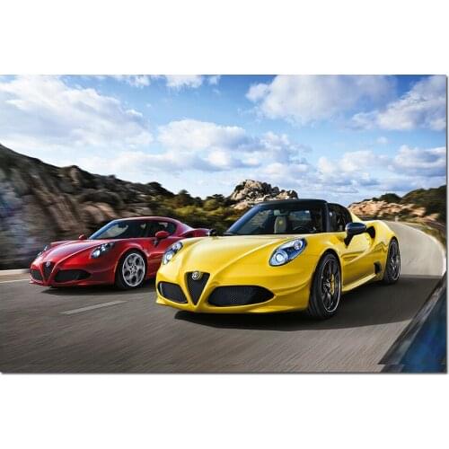 Alfa Romeo 4C Spider Supercar Photo Wall Art Posters HD Canvas Paintings Wall Picture for Living Room Decor