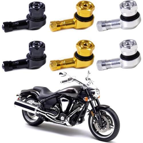 Beler 2pcs 11.3mm Aluminum Wheels Tyre Tire Valve Stem Cap 90 Degree for Motorcycle Car Truck For Harley Chopper Honda ATV