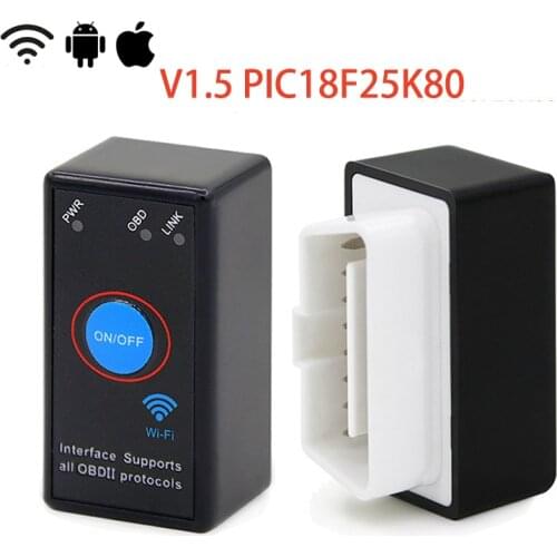 ELM327 V1.5 with PIC18F25K80 chip BTWifi Power Switch on/off Mini OBDII ELM 327 Diagnostic Tool OBD2 Scanner Code Reader