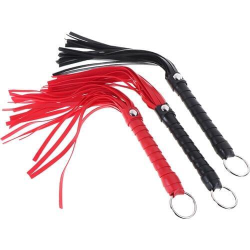 For SM Adult Games Handle PU Leather Whip With Tassel Spanking Paddle Scattered Whip Knout Flirting Sex Toys Erotic Accessories