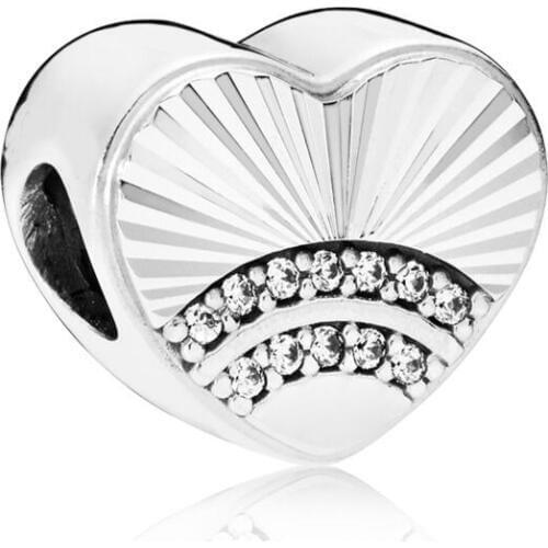 Hot Sale Silver Color Charm Bead Love Small Shell Heart Beads For Original Pandora Charm Bracelets & Bangles Jewelry