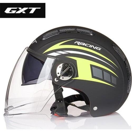 GXT Motorcycle Helmet Open Face Dual Lens Visors Moto Helmet Electric Bicycle Helmet Summer Scooter Motorbike Helmet Casco Moto