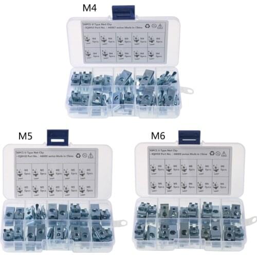 50x M4 M5 M6 Car Motorcycle Spire Clips Speed U Nuts Speed Fasteners Assorted Kits Boxed Auto Interior Trim Panels Parts