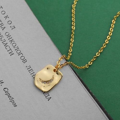 Amazon Best-selling European and American Irregular Moon - Shaped Titanium Steel Gold - Plated Necklace Clavicle Chain
