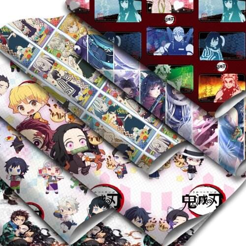 Cartoon Characters Printed Faux Leather Sheets Synthetic Leather Fabric Roll for Earrings Hair Bows Making Crafts Decorations