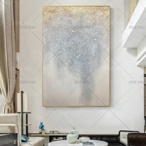 Best Art Gray Yellow Pink Lovely Abstract Oil Painting Canvas Handmade Painting Home Decor Oil Painting Artwork
