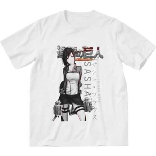 Shingeki No Kyojin Sasha Braus T Shirt Men Cotton Printing T-shirts Tshirt Short Sleeve Anime Manga Attack On Titan Tees Tops