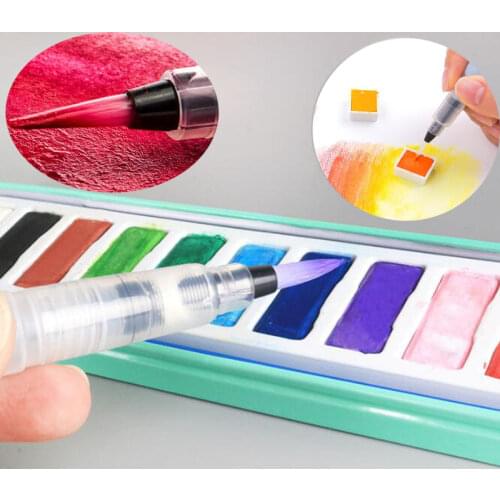 3 Pieces Of Nylon Plastic Water Container Soft Brush Paint Painting Watercolor Calligraphy Pen Oil Painting Different Sizes