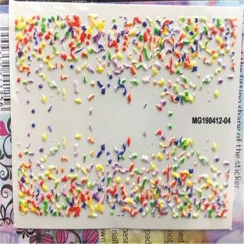 6d DIY Cubic Engraved Flower Serious Non-trace Nail Stickers Water Slide Decals for Girls Women