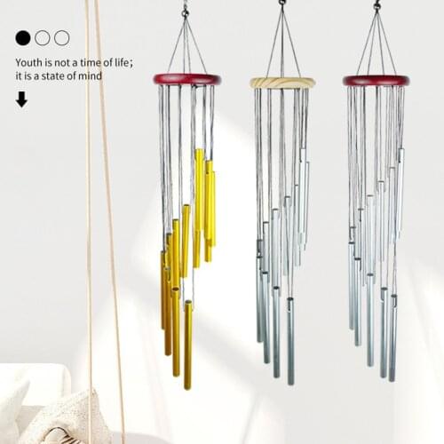 New Nordic Classic Handmade 12 Tubes Solid Wood Wind Chimes Outdoor Garden Patio Wall Hanging Wind Bells Home Decoration Gift