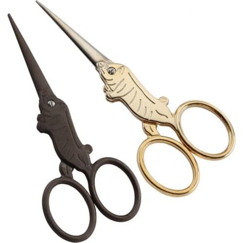 1Pcs Creative Pig-shaped Scissors 12 Zodiac Scissors Gold-plated Retro Embroidery Mini Scissors Household Sewing Tools