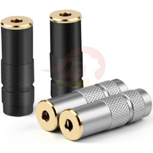 3/32" Jack 2.5 Headphone Adapter Female 4 Contacts 2.5mm Plug Aluminum Alloy Shell Wire Connector Gold Plated Soldering