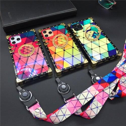Luxury Laser Colorful Plaid Prismatic Smooth Square Case for Motorola Moto G Power 2021 One 5G Ace Moto G Stylus Moto G Play