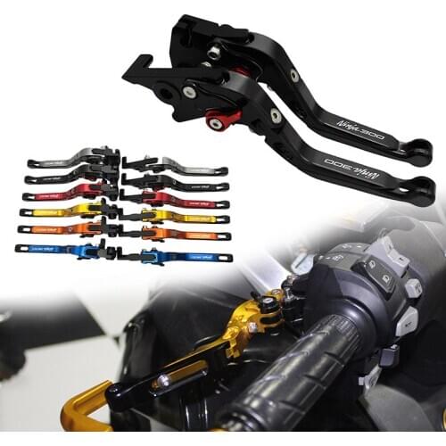 SEMSEED Folding Extendable Lever CNC Motorcycle Brake Clutch Levers For Kawasaki Ninja 300R Z300 2013 2014 2015 2016 2017 2018